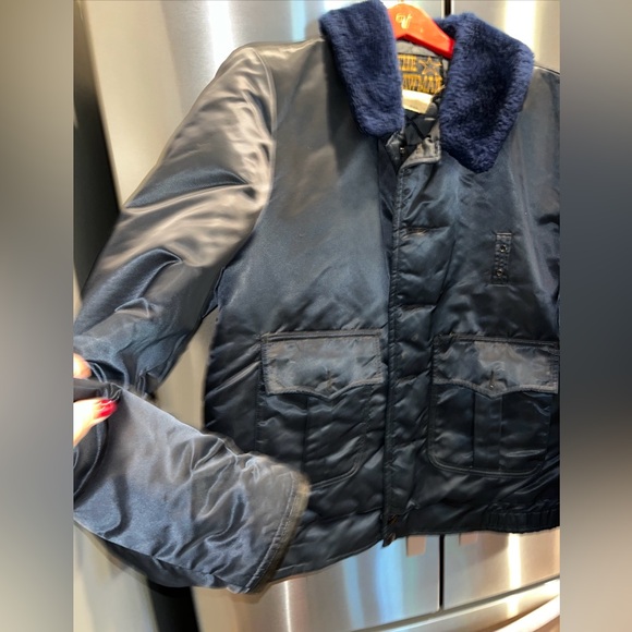 THE LAWMAN BLUE authentic Police man JACKET Fur Collar Sheriff Cop Policeman 42L - Picture 5 of 16